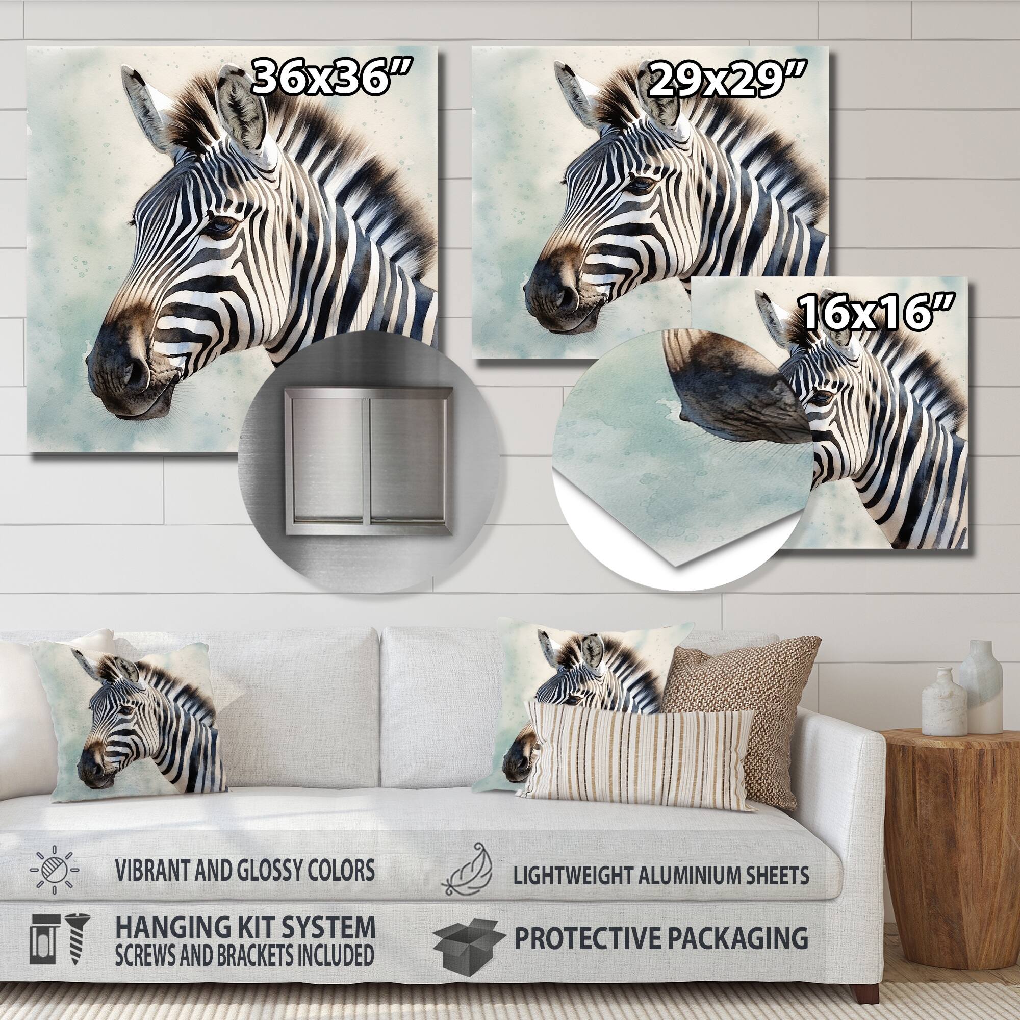 Designart "African Zebra III" Animals Metal Wall Art Living Room On Sale Bed Bath & Beyond